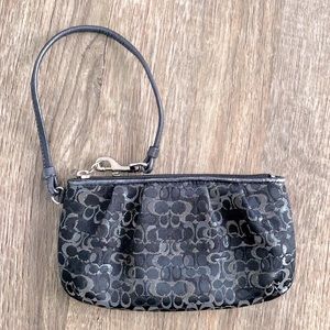 Coach black/silver/grey clutch